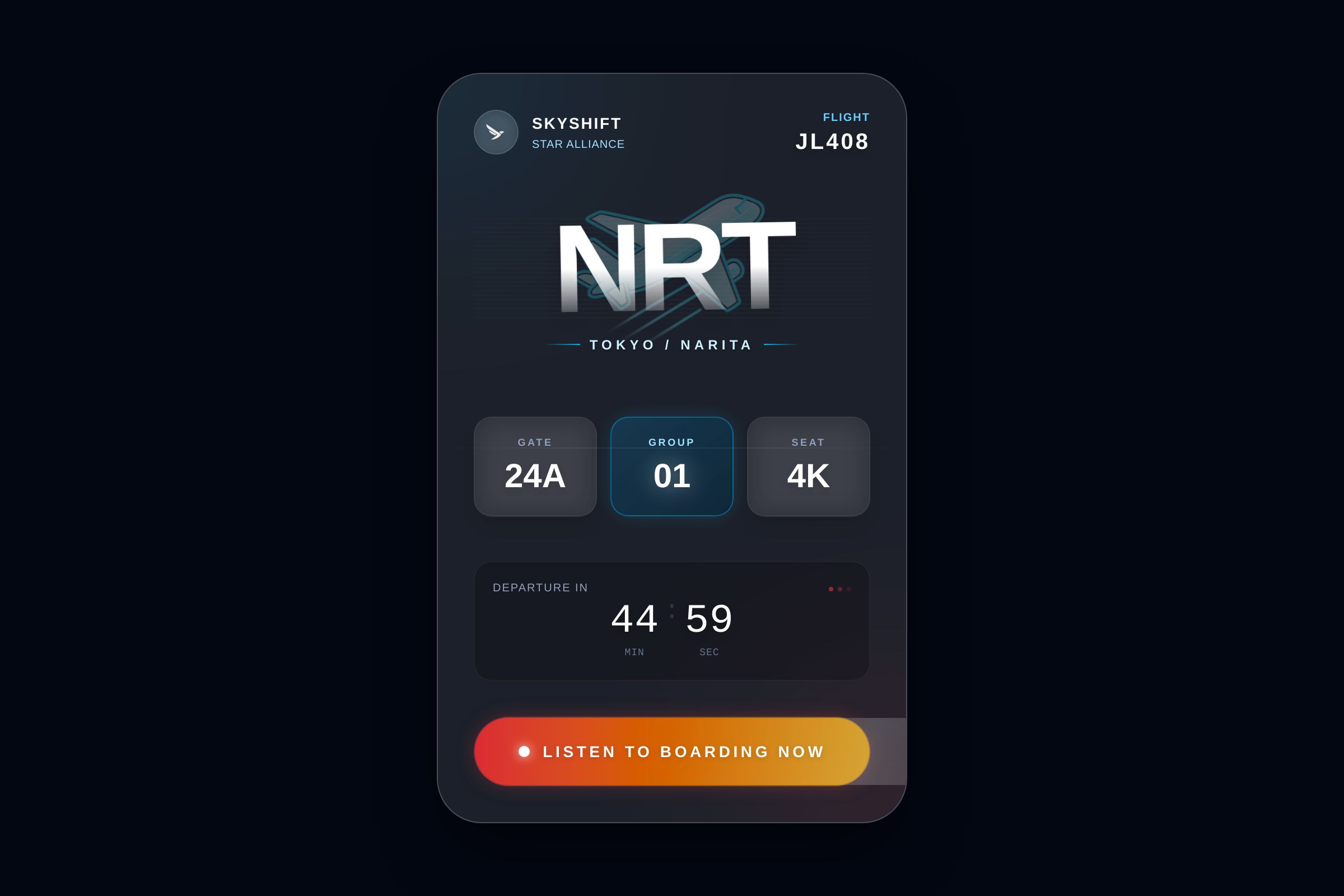 Boarding Gate Status Card