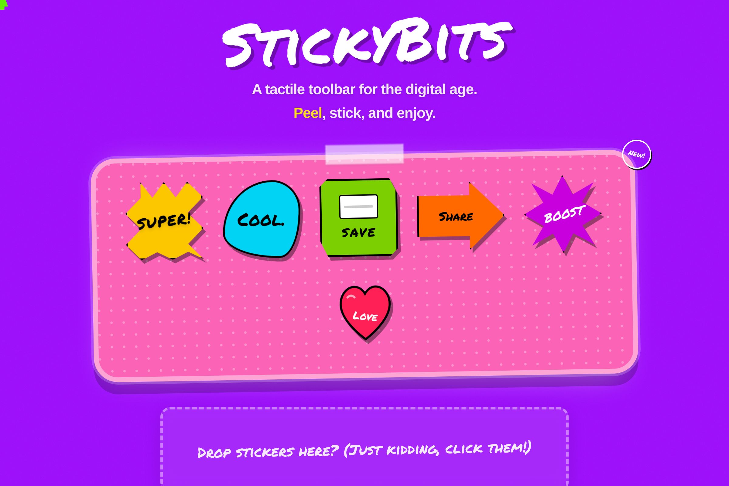 A Sticker Sheet Toolbar