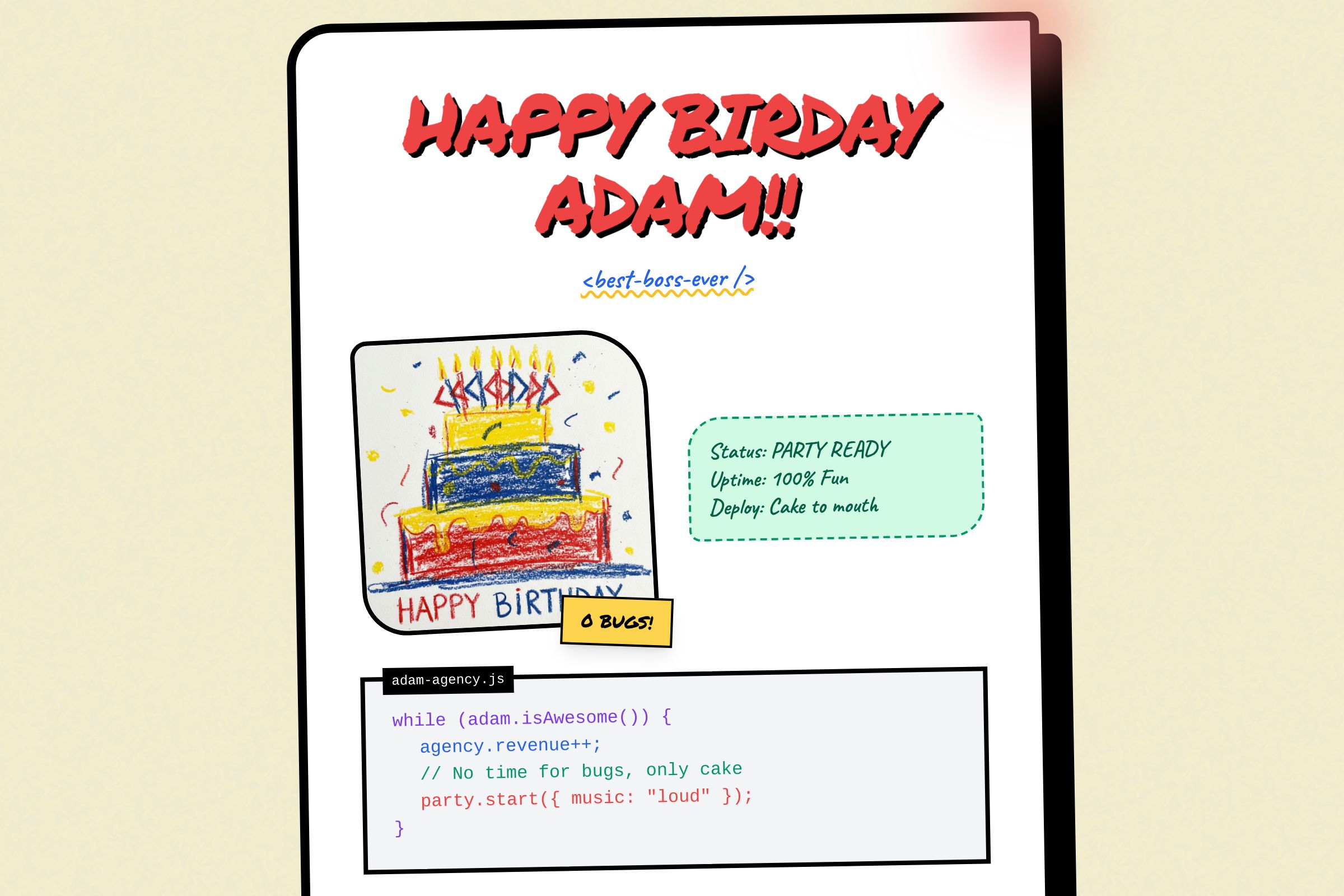 The Bug-Free Birthday Card