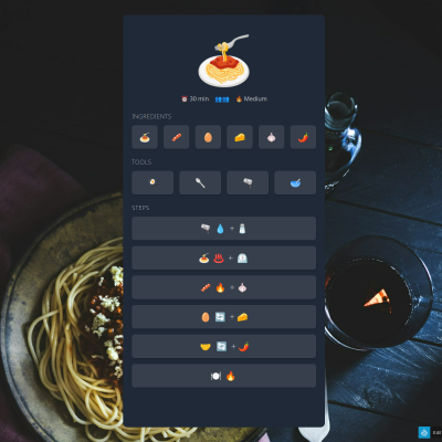 Emoji Recipe Card