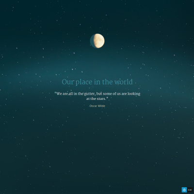 Our place in the world